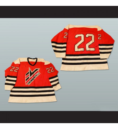 Custom QMJHL Drummondville Voltigeurs 1987 94 22 Nobr Hockey jersey Road Red